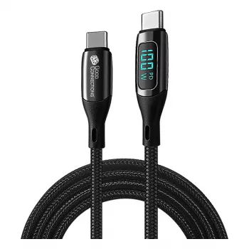 Good Connections cable de carga y datos USB 2.0 100W con pantalla digital USB-C a USB-C 1m negro