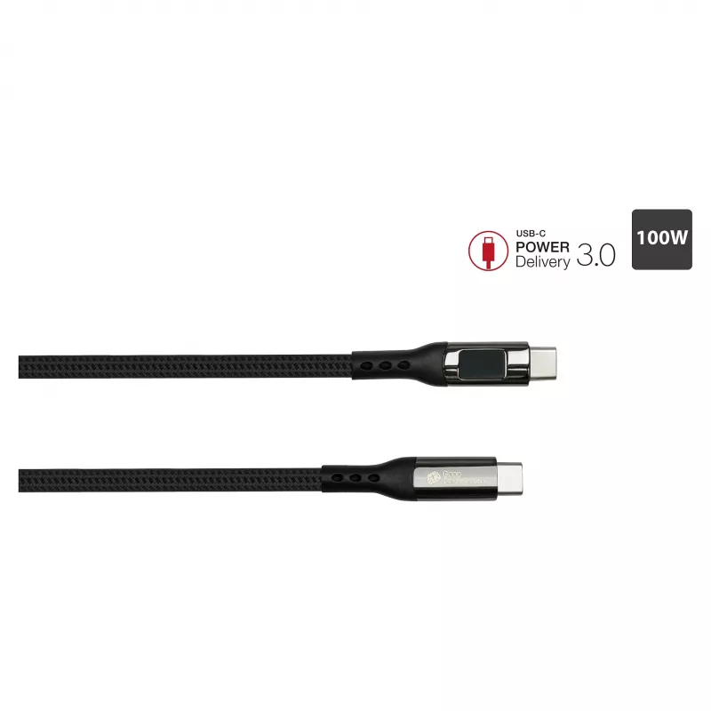Good Connections cable de carga y datos USB 2.0 100W con pantalla digital USB-C a USB-C 1m negro