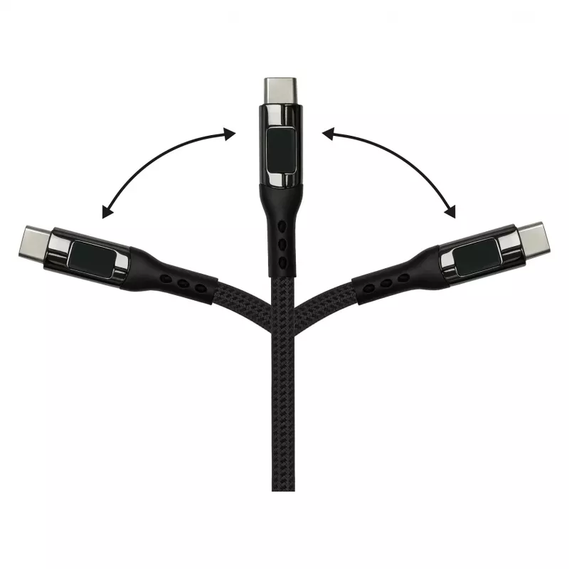 Good Connections cable de carga y datos USB 2.0 100W con pantalla digital USB-C a USB-C 1m negro