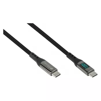 Good Connections cable de carga y datos USB 2.0 100W con pantalla digital USB-C a USB-C 1m negro
