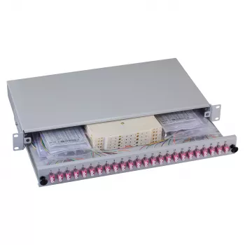 EFB-ELEKTRONIK caja de empalme LC 50/125µm OM4 extraíble 24 pigtails / 12 acopladores 1U