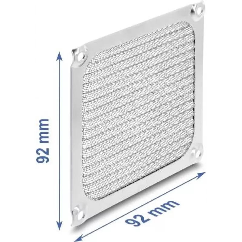 Delock rejilla para ventilador 92 x 92 mm aluminio – filtro antipolvo con malla de acero inoxidable (67457)