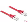Delock cable de red RJ45 Cat.6A S/FTP 2 m rojo (81185)
