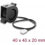 Delock ventilador radial 12 V DC 40 x 40 x 20 mm con conector de ventilador de 3 pines, negro (67489)
