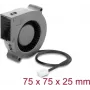 Delock ventilador radial 12 V DC 75 x 75 x 25 mm con conector de ventilador de 3 pines, negro (67494)