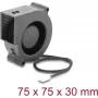 Delock ventilador radial 12 V DC 75 x 75 x 30 mm con conector de ventilador de 3 pines, negro (67495)