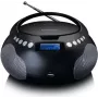 Lenco SCD-331BK Radio CD portátil con Bluetooth, USB, radio FM, pantalla LCD, negro