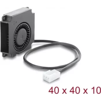 Delock Ventilador soplador 12 V DC 40 x 40 x 10 mm con conector de ventilador de 3 pines, negro (67488)