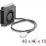 Delock Ventilador soplador 12 V DC 40 x 40 x 10 mm con conector de ventilador de 3 pines, negro (67488)