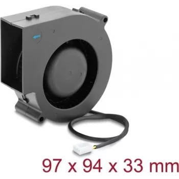 Delock Ventilador soplador 12 V DC 97 x 94 x 33 mm con conector de ventilador de 3 pines, negro (67496)
