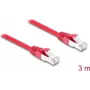 Delock cable de red RJ45 Cat.6A S/FTP 3 m rojo (81186)