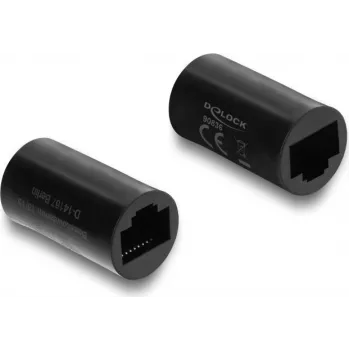 Delock Acoplador RJ45 conector hembra a conector hembra Cat.6 forma cilíndrica negro (90836)