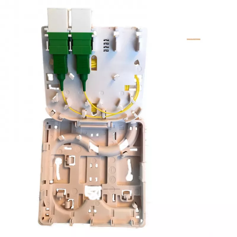 EFB Elektronik caja FTTH para 4 acopladores SC-S o LC-D 80x80 con guía de cables, versión termorretráctil