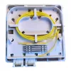 EFB Elektronik caja FTTH para 4 acopladores SC-S o LC-D 80x80 con guía de cables, versión termorretráctil