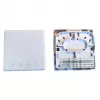 EFB Elektronik caja FTTH para 4 acopladores SC-S o LC-D 80x80 con guía de cables, versión termorretráctil