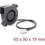 Delock Ventilador radial / soplador 12 V DC 50 x 50 x 15 mm con conector de ventilador de 3 pines, negro (67490)