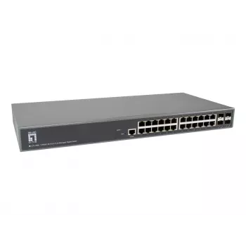 LevelOne TURING Switch Gigabit gestionado L3 Lite de 28 puertos, 24 x 1G RJ45, 4 x 1G/10G SFP+ Uplinks