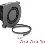 Delock Ventilador radial / soplador 12 V DC 75 x 75 x 15 mm con conector de ventilador de 3 pines, negro (67493)
