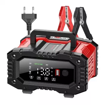 EXTRALINK Cargador de batería de coche inteligente con modo de reparación AGM 12V 24V 20A