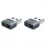 Good Connections adaptador USB 2.0 USB-A macho a USB-C hembra carcasa de aluminio gris pack de 2