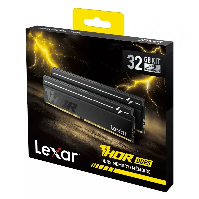Lexar THOR 2nd Gen 32GB (2x16GB) DDR5 6000MHz CL38 RGB memoria de sobremesa negra