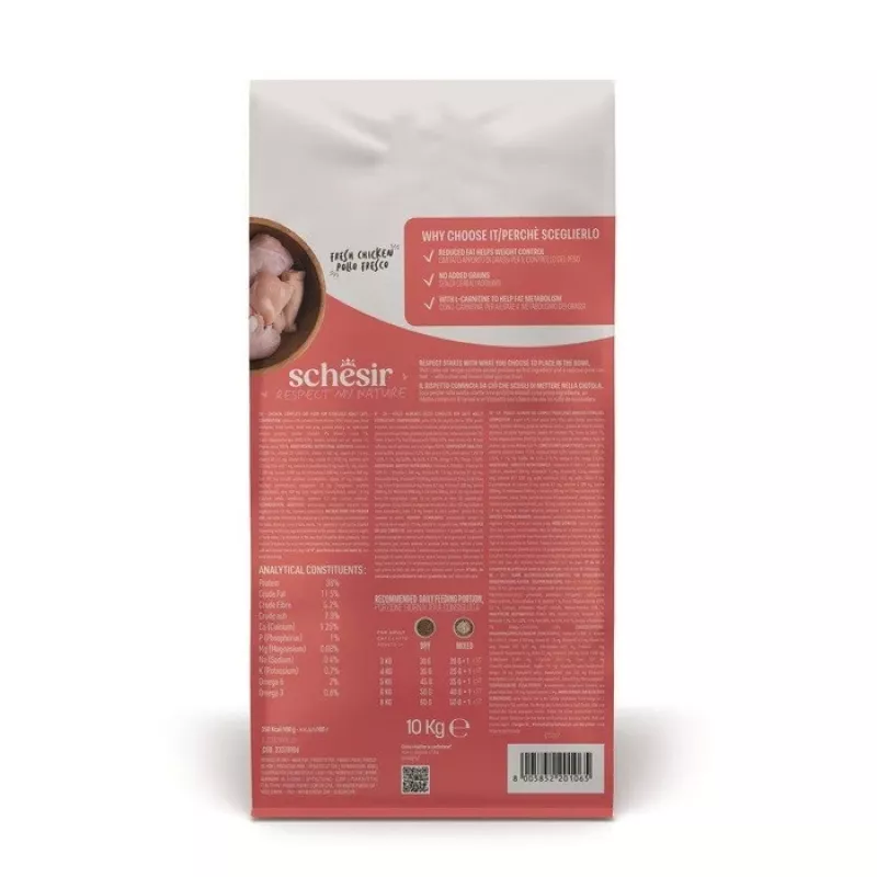 SCHESIR Sterilized Bogata Chicken pienso seco para gatos 10kg