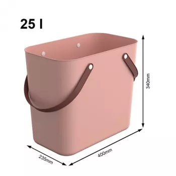 Rotho Multibag Albula Style 25L caja de almacenamiento, Meadow Rose