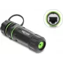 Delock conector hembra RJ45 hembra a hembra Cat.6 con rosca M20 x 1,5 mm y tapa protectora, IP68, compatible con Starlink, negro