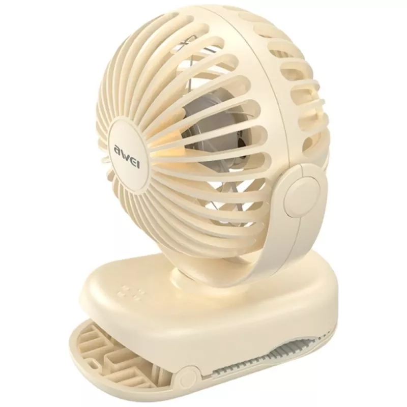 AWEI F45 mini ventilador de mesa con clip, 1200mAh, blanco
