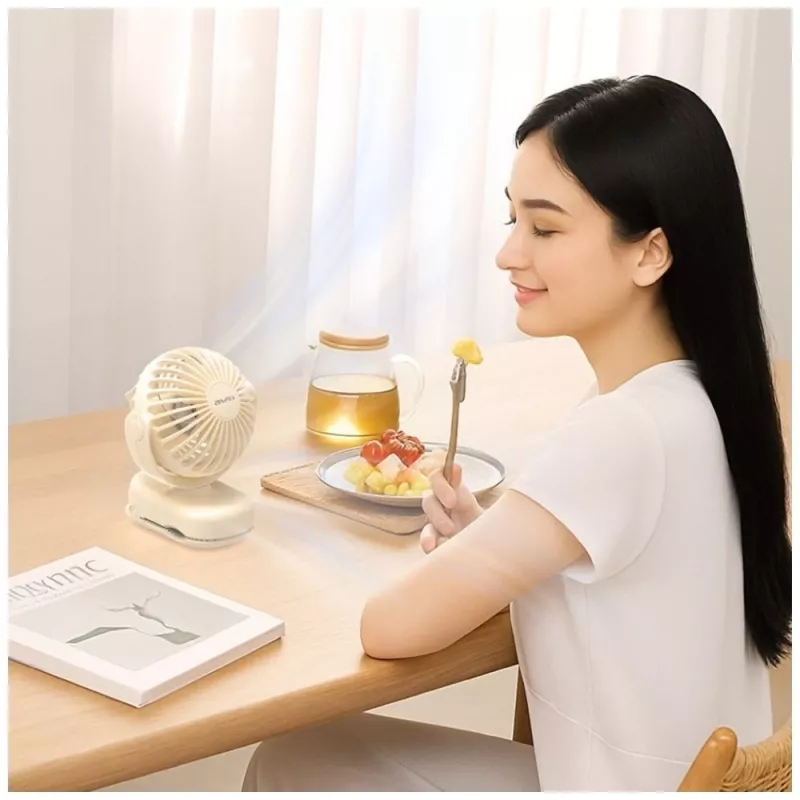 AWEI F45 mini ventilador de mesa con clip, 1200mAh, blanco