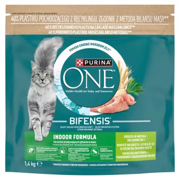 Purina ONE INDOOR Turkey & Whole Grains pienso para gatos 750g