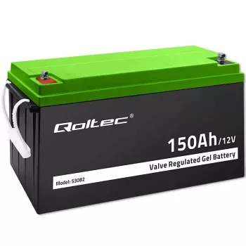 Qoltec batería de gel 12V 150Ah (GEL) - VRLA, sin mantenimiento, 41,8 kg
