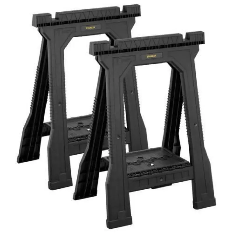 STANLEY caballete Rack-horse Junior 2 uds. pack doble de caballetes, capacidad de carga 360 kg, plegable, negro/amarillo