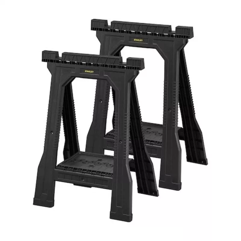 STANLEY caballete Rack-horse Junior 2 uds. pack doble de caballetes, capacidad de carga 360 kg, plegable, negro/amarillo