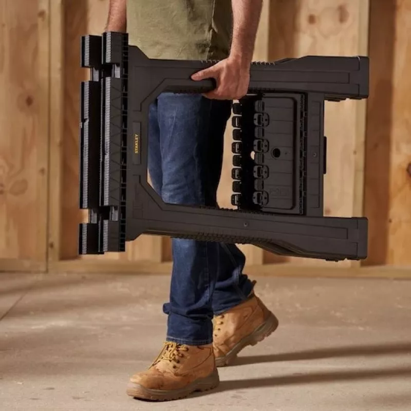 STANLEY caballete Rack-horse Junior 2 uds. pack doble de caballetes, capacidad de carga 360 kg, plegable, negro/amarillo