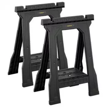 STANLEY caballete Rack-horse Junior 2 uds. pack doble de caballetes, capacidad de carga 360 kg, plegable, negro/amarillo
