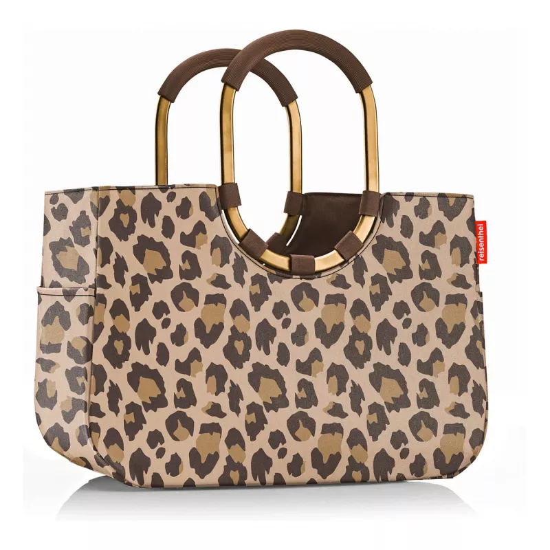 Reisenthel Loopshopper L cesta de la compra bolsa de transporte Leo Macchiato, 25L, marrón/beige