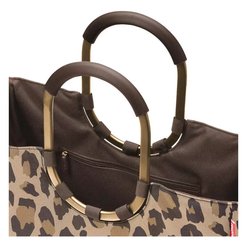 Reisenthel Loopshopper L cesta de la compra bolsa de transporte Leo Macchiato, 25L, marrón/beige