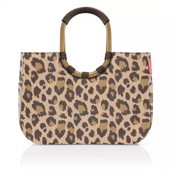 Reisenthel Loopshopper L cesta de la compra bolsa de transporte Leo Macchiato, 25L, marrón/beige