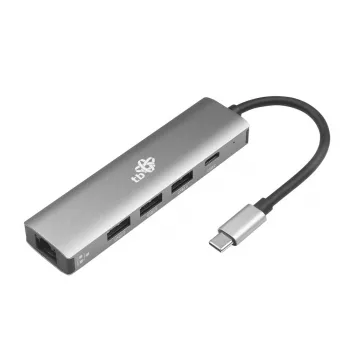 TB Adaptador USB-C a RJ45 Gigabit Ethernet con 3x USB-A 3.0 y USB-C PD 100W, Space Grey