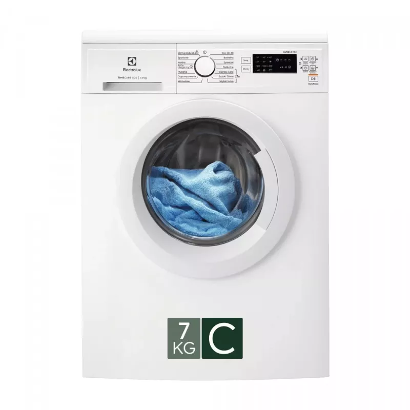 Electrolux EW2FN527WP Lavadora de carga frontal independiente, 7 kg, 1200 rpm, Clase energética C, Blanco