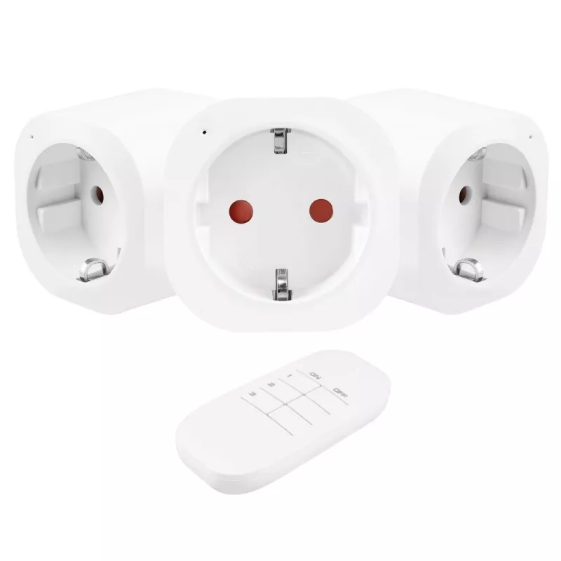GreenBlue GB313 F enchufes con mando a distancia, juego de 3 con mando, tipo F