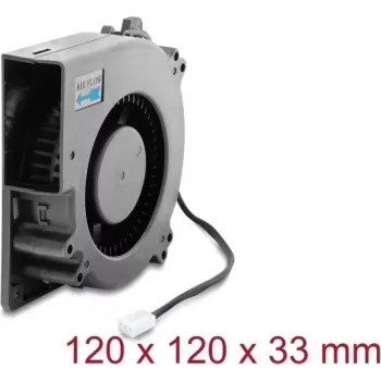 Delock Ventilador radial 12 V DC 120 x 120 x 33 mm con conector de ventilador de 3 pines, Negro (67497)