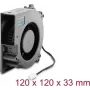 Delock Ventilador radial 12 V DC 120 x 120 x 33 mm con conector de ventilador de 3 pines, Negro (67497)