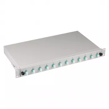 EFB-Elektronik Caja de empalme LC 50/125µm OM3 Extraíble, 24 pigtails preterminados / 12 acopladores