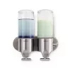 Simplehuman BT1028 dosificador doble con soporte de pared, acero inoxidable cepillado