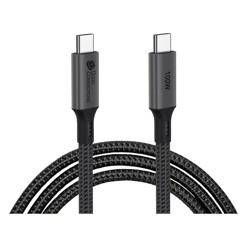 GoodConnections cable USB-C 4.0 (ST-ST) 1m trenzado 100W 8K 30Hz antracita