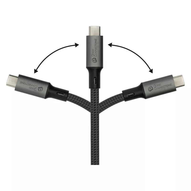 GoodConnections cable USB-C 4.0 (ST-ST) 1m trenzado 100W 8K 30Hz antracita