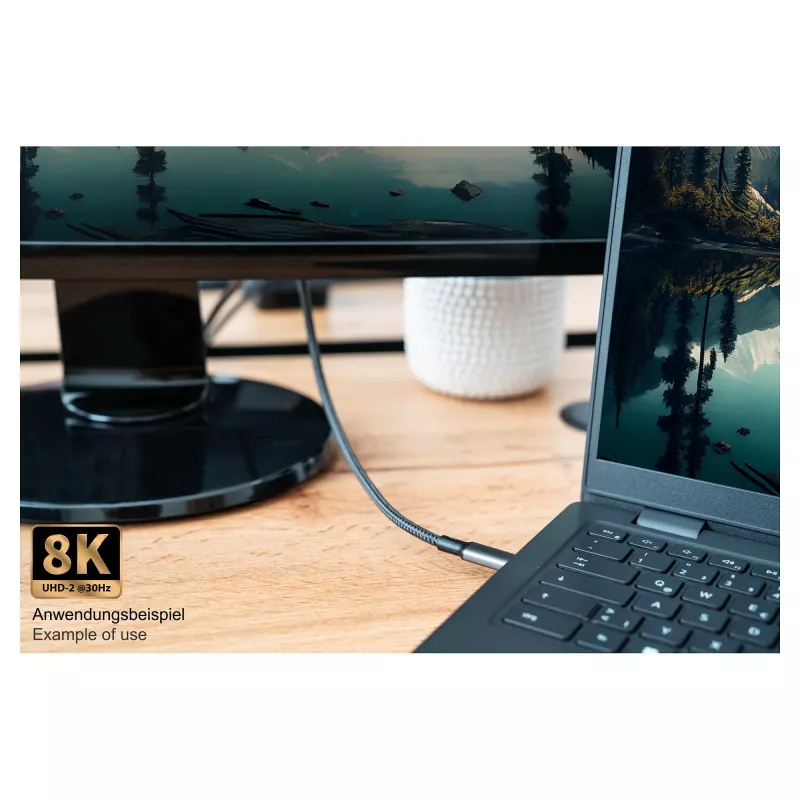 GoodConnections cable USB-C 4.0 (ST-ST) 1m trenzado 100W 8K 30Hz antracita