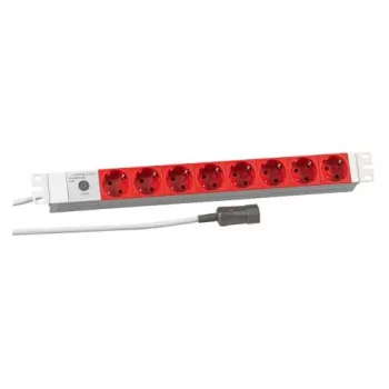 EFB Elektronik Koop PROFIversal Regleta de enchufes (montable en rack) - 8 x tomas Schuko, entrada IEC C14, 250 V, 10 A, 2500 W, 1U, negro